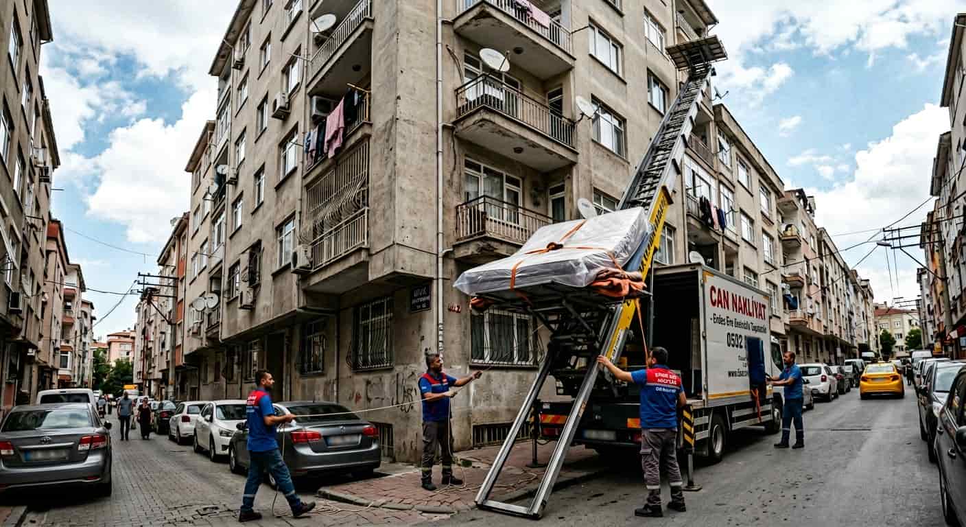 Merkezi sokakta uzun menzilli yuk asansörü