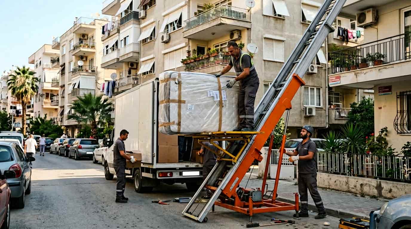 Mobil asansörle balkon erişim