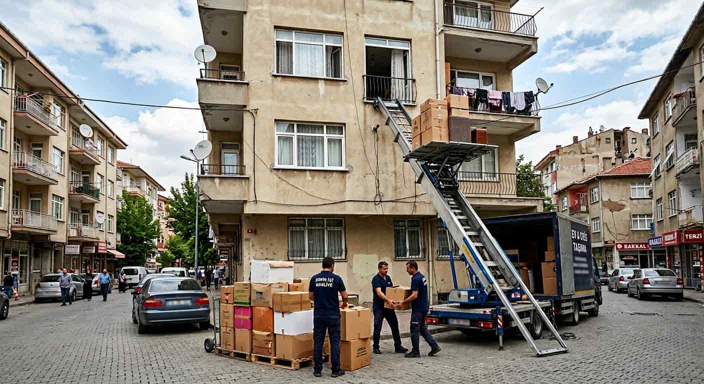 Yüksek kata mobilya asansörü ile taşıma